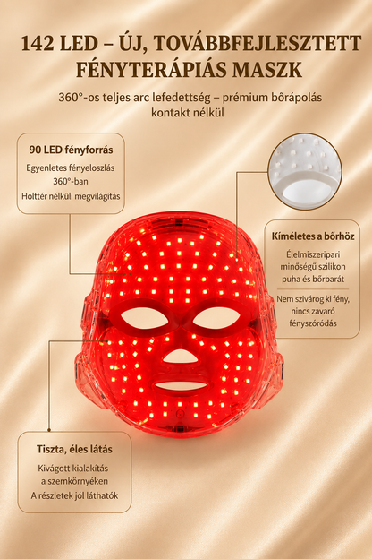 Vellura LED Arcfiatalító Maszk + Nyakrész
