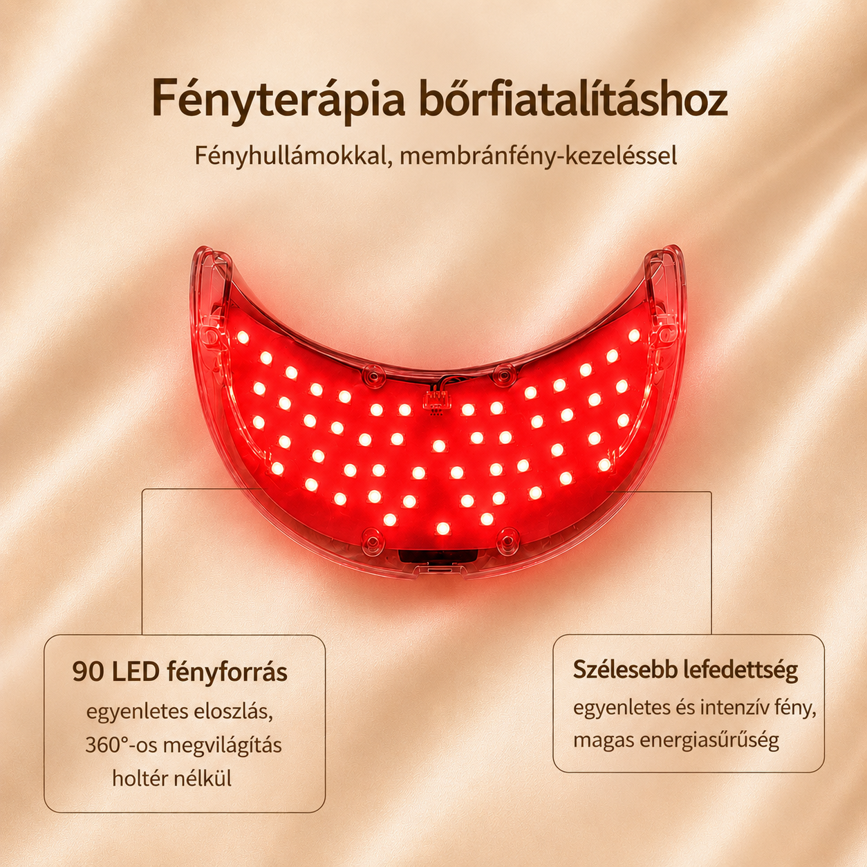Vellura LED Arcfiatalító Maszk + Nyakrész