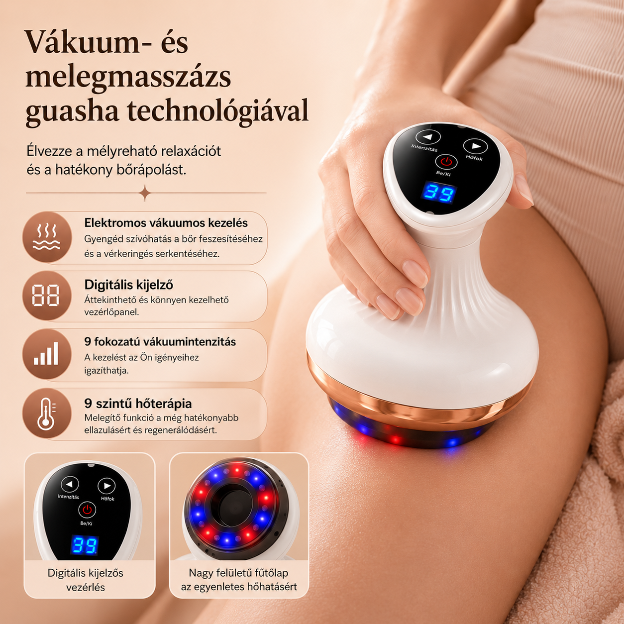 Vellura ContourPro — Elektromos Vákuumos Testmasszírozó & Gua Sha Test- és Alakformáló Eszköz