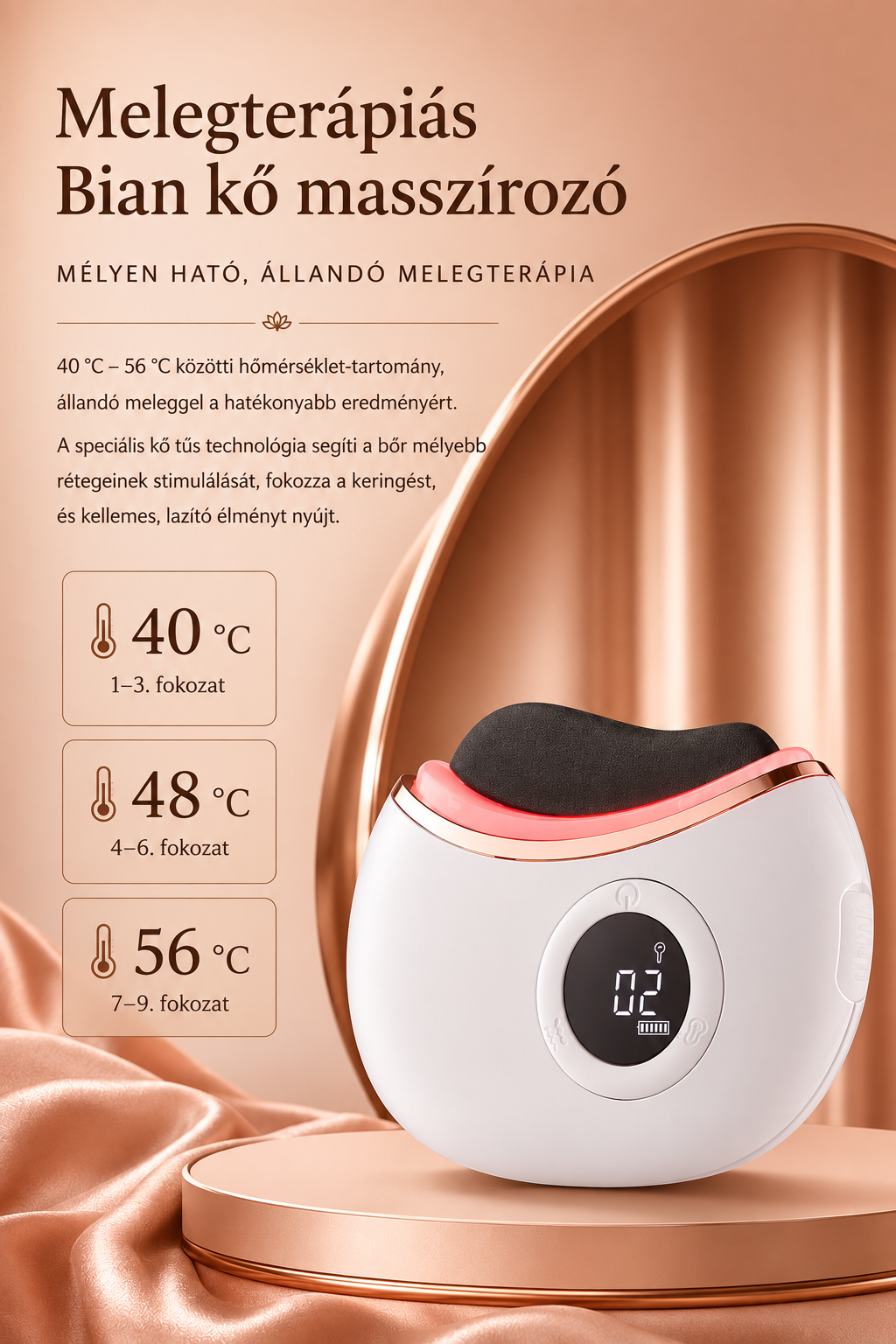 Vellura Gua Sha Pro — Elektromo Gua Sha melegítő funkcióval