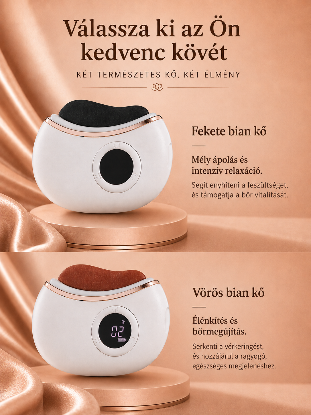 Vellura Gua Sha Pro — Elektromo Gua Sha melegítő funkcióval
